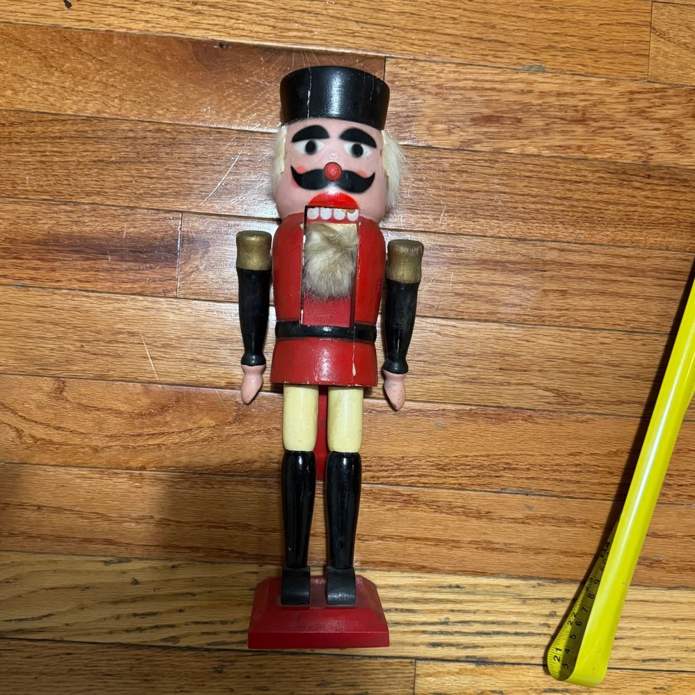 Unbranded Nutcracker Soldier Unisex 12.5in Red Vintage Wooden Holiday Decor xmas